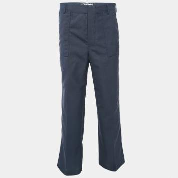 Pre Owned Jacquemus Navy Blue Wool Straight Leg Le Meunier Trousers M