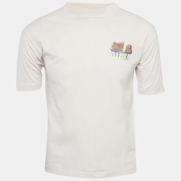 Pre Owned جاكيموس قميص جيرسي بتصميم أزهار وردي على الرقبة مقاس صغير جداً