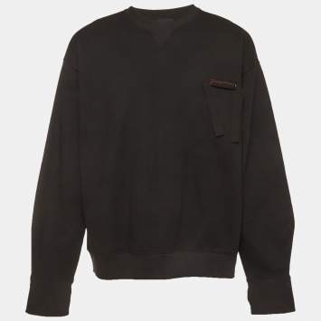 مملوكة مسبقًا Jacquemus Black Logo Embroidered Jersey Sweatshirt XXL