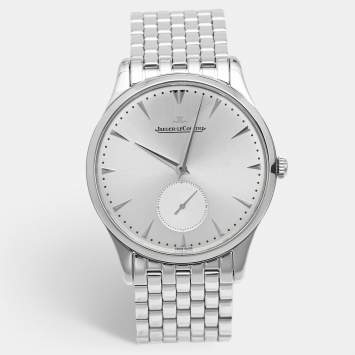 Pre Owned Jaeger LeCoultre Silver Stainless Steel Master Grande Ultra Thin 174.8.90.S Men's Wristwatch 40 mm