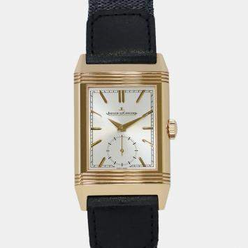 Jaeger LeCoultre Silver 18k Rose Gold Reverso Tribute Q7132521 Manual Winding 27 mm 
