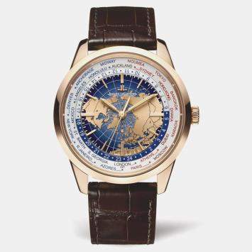 Jaeger LeCoultre Blue 18k Rose Gold Geophysic Universal Time Q8102520 Automatic Men's Wristwatch 41.9 mm