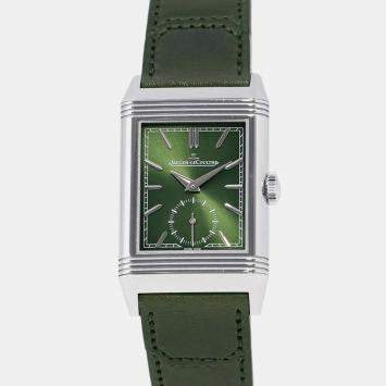 Jaeger LeCoultre Green Stainless Steel Reverso Q397843J Manual winding Men's Wristwatch 45.6mm