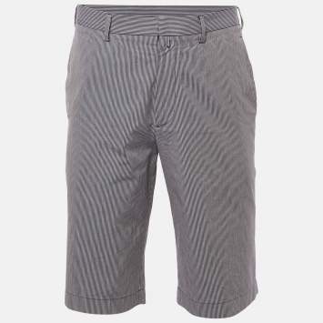 Jil Sander Blue Striped Cotton Chino Shorts L
