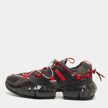 Pre Owned Jimmy Choo Multicolor Leather and Mesh Diamond Trail Sneakers Size 45