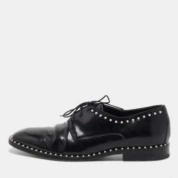 Pre Owned Jimmy Choo Black Leather Stefan Oxfords Size 42