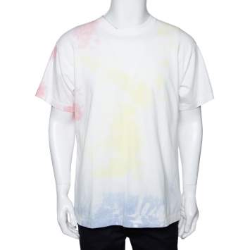 Pre Owned John Elliott White Cotton Ink Bloom University Tie Dye Crew Neck T Shirt M 
