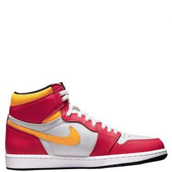 Pre Owned Jordan 1 Retro High OG Light Fusion Red Sneakers Size US 8.5 (EU 42)