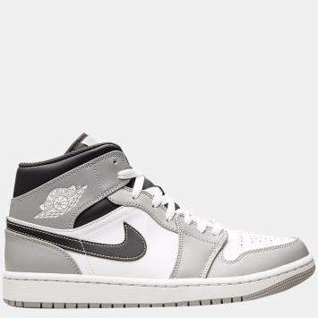 Pre Owned Jordan 1 Mid Light Smoke Grey Anthracite Sneakers Size US 9.5 (EU 43)