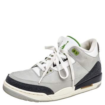 Pre Owned Jordan Multicolor Leather Air Jordan 3 Retro Chlorophyll High Top Sneakers Size 42