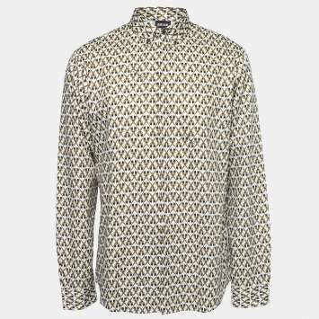 Pre Owned Just Cavalli Multicolor Printed Cotton Button Down Shirt XXL