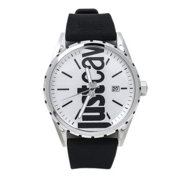 Pre Owned Just Cavalli Silver Stainless Steel Rubber 1G082 Women's Wristwatch 42 mm