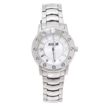 Pre Owned Just Cavalli Silver Stainless Steel R7253661115 Men's Wristwatch 41 mm