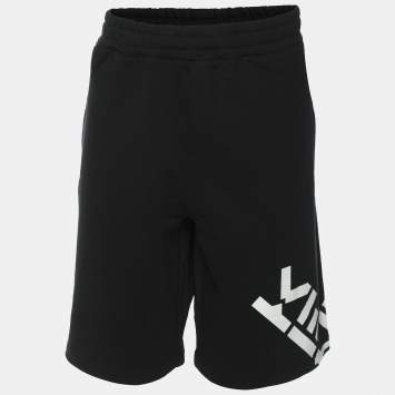 Kenzo Black Jersey Logo Print Short L