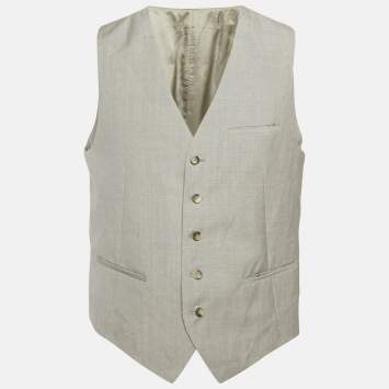 مملوكة مسبقًا Kenzo Grey Wool Formal Vest XL