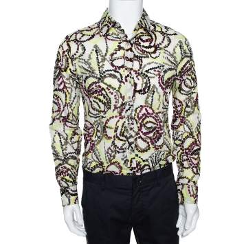 Pre Owned Kenzo Multicolor Printed Cotton Long Sleeve Shirt M
