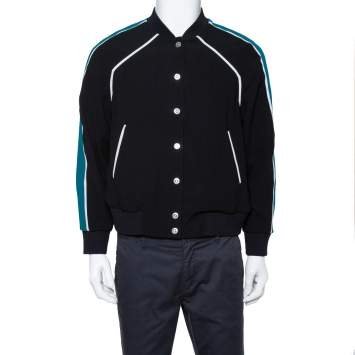 Pre Owned Kenzo Black Crepe Paradise Bomber Jacket L