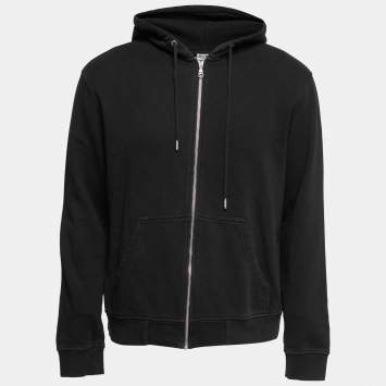 مملوكة مسبقًا Kenzo Black Rib Knit Tiger Embroidered Hoodie M