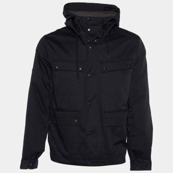 Pre Owned Kenzo Black Quilted Lined Hooded Jacket S