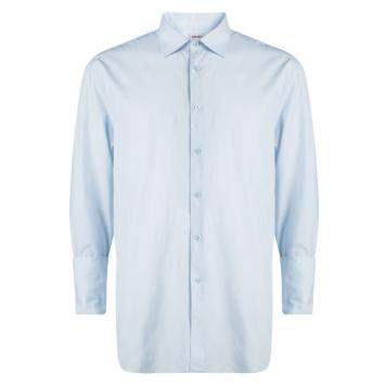 Kenzo Blue Textured Paisley Motif Cotton Comfort Fit  Long Sleeve Shirt 4XL