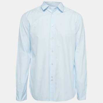 Pre Owned Kenzo Blue Print Back Cotton Button Front Shirt L