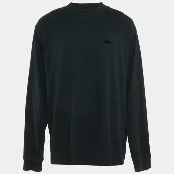 Pre Owned Kith Black Logo Print Cotton Crew Neck Sweatshirt XXL