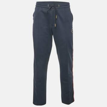 Kith Navy Blue Knit Contrast Trimmed Trackpants L