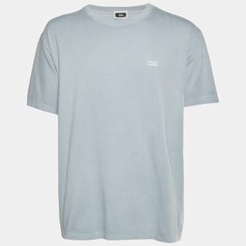 مملوكة مسبقًا Kith Blue Logo Graphic Jersey Crew Neck T-Shirt XXL