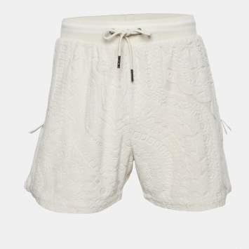 Pre Owned Kith Cream Paisley print Terry Graham Shorts XL