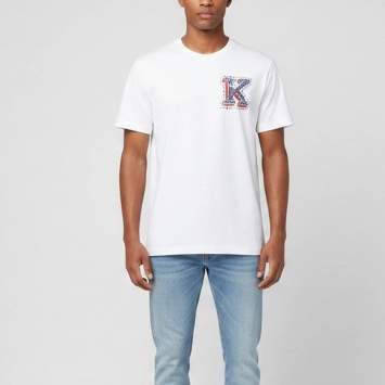 Pre Owned Kith White Logo Print Cotton T-Shirt M