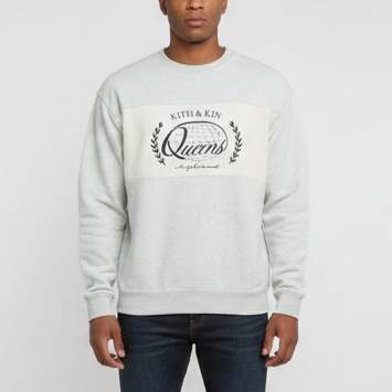 Pre Owned Kith Light Grey Knit Nelson Rugby Crew Neck Sweatshirt S