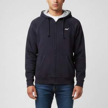 Pre Owned Kith Navy Blue Cotton Knit Vale Raglan Zip-Up Hoodie XS