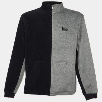 Pre Owned Kith Black & Grey Wool Zip Front Jacket M