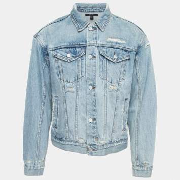 Pre Owned Ksubi Blue Pipped Classic Heritage Repair Denim Jacket M