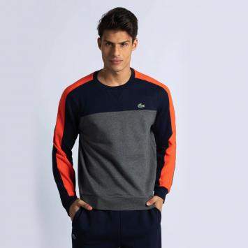 Pre Owned Lacoste Multicolor Crew Neck Colourblock Fleece Tennis Sweatshirt M (Available for UAE Customers Only)