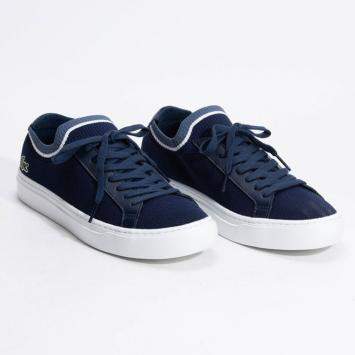 Pre Owned Lacoste Blue La Piquee Textile Navy Sneakers Size 42 (Available for UAE Customers Only)