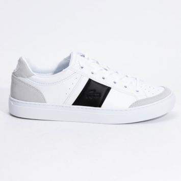 Pre Owned Lacoste White Courtline Lace-Up White/Black Sneakers Size 44.5 (Available for UAE Customers Only)
