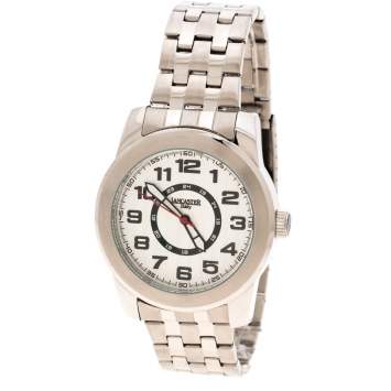 Pre Owned Lancaster Silver White Stainless Steel NPU Sportif Men's Wristwatch 44 mm