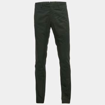 Lanvin Black Cotton Formal Trousers L