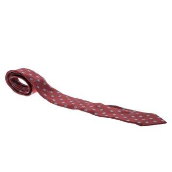 Pre Owned Lanvin Red Printed Silk Tie
