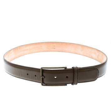 Pre Owned Lanvin Brown Patent Leather Belt Size 90CM