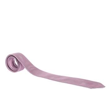 Pre Owned Lanvin Pink Square Patterned Jacquard Silk Tie