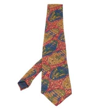Pre Owned Lanvin Multicolor Floral Patterned Silk Tie
