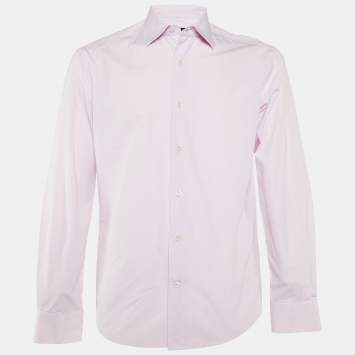 Pre Owned Lanvin Pink Cotton Button Front Shirt M