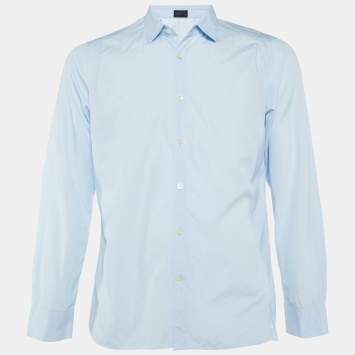 Pre Owned Lanvin Light Blue Cotton Button Front Shirt L