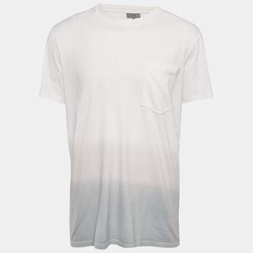 Lanvin White Ombre Jersey Crewneck T-Shirt XL