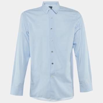 Pre Owned Lanvin Blue Cotton Button Front Shirt M