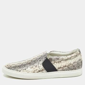 Pre Owned Lanvin Muticolor Water Snake Slip On Sneakers Size 41