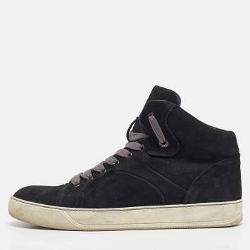 Pre Owned Lanvin Black Nubuck High Top Sneakers Size 42
