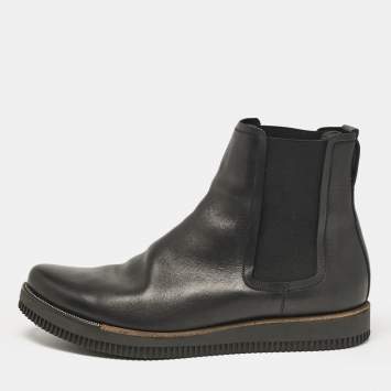 Pre Owned Lanvin Black Leather Chelsea Boots Size 45